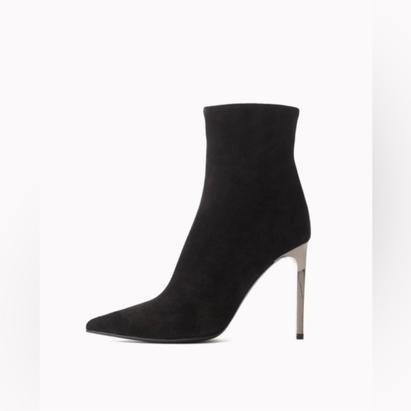 NIB: RAG & BONE Wes Boot/Bootie in Black Suede, Stiletto Heel, Size 6 (36 EU) - Picture 3 of 16